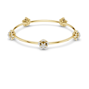 กำไลข้อมือเพชรแล็บทรงดอกไม้ 1.04 กะรัต เจียระไนแบบบริลเลียนท์ ทอง 18KT, 14KT, 10KT และเงิน 925  มีตัวเลือกสีโรสโกลด์, เยลโลว์โกลด์, ไวท์โกลด์ - Product Image 6