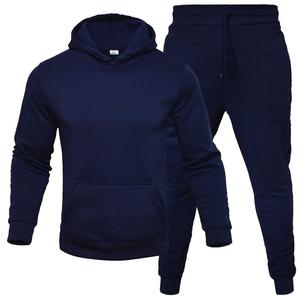 Ensemble de survêtement streetwear noir à capuche pour homme, couleur unie, décontracté, avec pantalon long à cordon de serrage, 100 % polyester respirant - Product Image 5