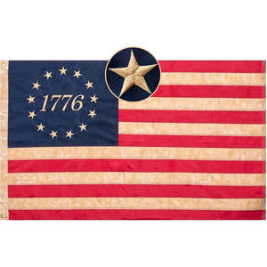 ธง Topflags 1776 ธง Betsy Ross ขนาด 3x5 ฟุต ทนทานสำหรับใช้งานกลางแจ้ง ธงอเมริกันปักลาย 13 ดาว ลายวินเทจแบบย้อมสีชา - Product Image 3