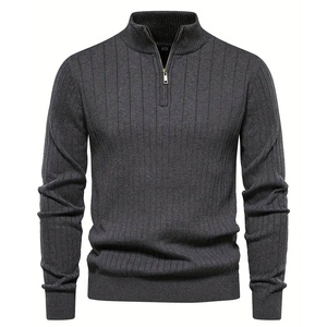 2025 llegada sudaderas personalizadas con media cremallera hechas en fábrica Algodón puro mezclado de alta calidad sudaderas con media cremallera para adultos - Product Image 1