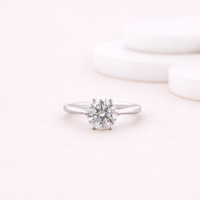 Bague solitaire en diamant de laboratoire rond certifié IGI, en argent sterling 925 massif, sertissage classique à griffes, bijoux fins personnalisés