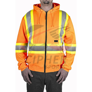 Hot Sale Hi Vis <b>Men</b> High Reflective <b>Work</b> Wear <b>Hoodies</b> Traffic Custom Best Selling Basics Cotton Blended Hi Vis <b>Work</b> Wear <b>Hoodies</b> - Product Image 4