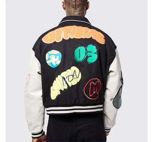 Custom Chenille <b>Patched</b> Varsity <b>Jackets</b> /Letterman <b>Jacket</b> Chenille Embroidery College <b>Jacket</b> Street Style - Product Image 6