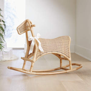 Haute qualité rotin enfant en bas âge cheval à bascule chaise jouet pour enfants écologique en osier bébé siège à bascule pépinière chambre meubles décor - Product Image 5