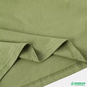 High Quality Men's Luxury Oversized Heavyweight T-Shirt <b>Blank</b> Mock Neck Polyester/Cotton Blend Eco-Friendly 210g Fabric <b>Weight</b> - Product Image 3