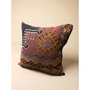 Funda de Cojín Kilim Turco Vintage de 40 x 40 cm para Asientos y Almohadas - Product Image 1