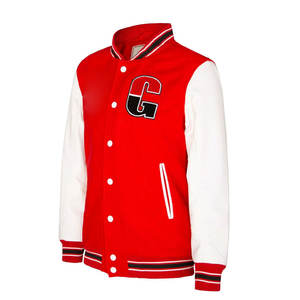 Chaqueta universitaria Letterman Varsity de alta calidad para hombre, soporte, bordado de chenilla roja, Mangas de cuero personalizables, calle principal para - Product Image 2