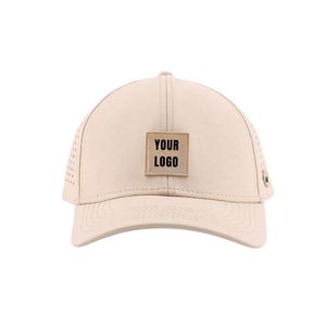 Casquette de golf minimaliste à 6 panneaux avec perforations laser, logo personnalisé en caoutchouc sur le côté, ajustement athlétique respirant - Product Image 4
