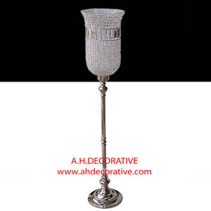 Hot Luxury Silver Crystal Candle Holder for Events and Wedding Decoration Aluminum Casting <b>Tall</b> Handmade T Light Candle Holder - Product Image 4