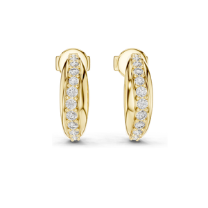 Pendientes de Aro con Diamantes de Laboratorio de 0.38 CT, Corte Brillante Redondo, Oro de 18KT, 14KT, 10KT y Plata 925, Oro Rosa, Amarillo y Blanco - Product Image 4