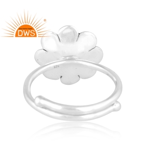 Trendy Natural <b>Garnet</b> Gemstone Gold On Fine Sterling <b>Silver</b> Floral Engagement <b>Ring</b> Manufacturer of Indian Gemstone Jewelry - Product Image 4