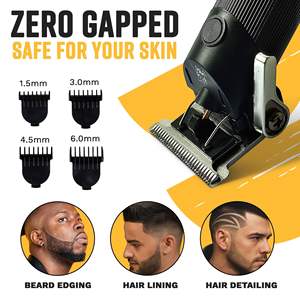 Tondeuse sans fil rechargeable pour homme avec 4 guides de coupe, idéale pour la mise en forme de la barbe et de la ligne des cheveux, pour débutants - Product Image 2