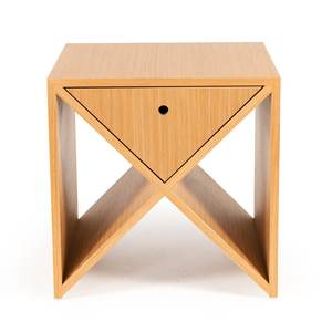 Table de chevet en bois croisé, design minimaliste et élégant, placage de chêne, table de chevet à un seul tiroir - Product Image 2