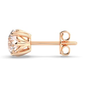 Pendientes de Botón de Plata de Ley 925 Hechos a Mano REYES con Diamantes Cultivados en Laboratorio CVD HPHT, Regalo de Lujo para Mujer, Joyería Fina - Product Image 4