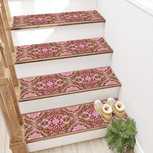 Tapis d'escalier vintage, tapis d'escalier lavable, tapis personnalisé, tapis imprimé - Product Image 4