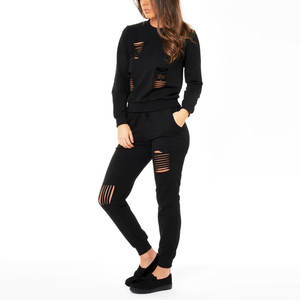 Conjunto Deportivo Vintage para Mujer, Ropa Urbana Personalizada con Estampado, Sudadera con Capucha y Cremallera, Pantalones Deportivos con Lavado Ácido - Product Image 3