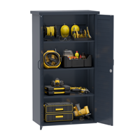 Armoire de rangement de jardin multifonctionnelle à portes à persiennes, armoire en métal résistante aux intempéries pour jardin, patio, cour arrière, cour