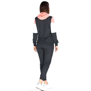 Ensemble de jogging de sport à capuche 100% coton deux pièces avec veste de piste d'équipe et pantalon de survêtement - Product Image 6