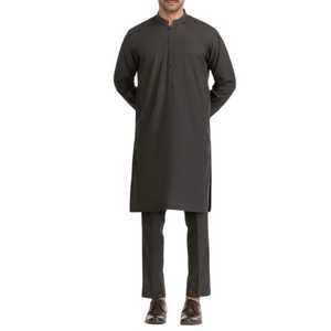 Ensemble de vêtements ethniques traditionnels décontractés pour hommes en polyester/coton personnalisé, shalwar kameez 2 pièces, taille plus - Product Image 1