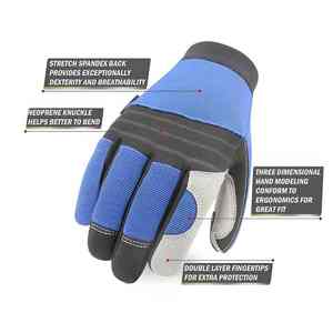 Gants de mécanicien en cuir de vachette grainé anti-rétrécissement, gants de conducteur, fonctions anti-coupure et anti-impact, gants de mécanicien - Product Image 2