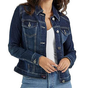 Veste en jean en toile bleue classique pour femme avec bouton sur le devant Vêtements d'extérieur décontractés à capuche pour toutes les saisons pour l'hiver - Product Image 6