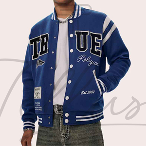 Chaqueta Universitaria de Invierno de Alta Calidad para Hombre y Mujer, Logotipo Bordado en la Parte Delantera, Personalizable, Poliéster/Algodón Transpirable - Product Image 3