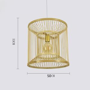 Lighting Bamboo Natural <b>Boho</b> Light Fixture Woven Chandeliers Lamp Wicker Bamboo <b>Lampshade</b> Pendant Light - Product Image 3