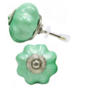 ลูกบิดเซรามิกสีเขียวจับนีออนสำหรับลิ้นชักตู้ลูกบิดดึง [CK ห้องครัวห้องนอนกลางแจ้งคลังสินค้าห้องนั่งเล่น - Product Image 2