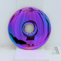 Sculpture murale de luxe de style nordique, dégradé violet, pièce d'art modulaire 3D pour l'art décoratif de fond de couloir d'hôtel de luxe