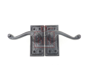 Poignée de porte à levier noir en fonte sur plaque Poignée à mortaise avec serrure Poignée de porte sur plaque Meubles de maison Poignée de porte sur plaque - Product Image 5