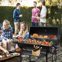 Barbecue au charbon de bois professionnel Pastime SCB-23 pour l'extérieur, avec table latérale