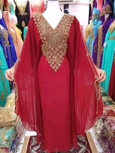 Dubai Farasha <b>Kaftan</b> Beautiful Red Caftan Muslim Traditional Caftan Stone Beads Work Hand Work <b>Kaftan</b> Moroccan Design Kaftan2024 - Product Image 3