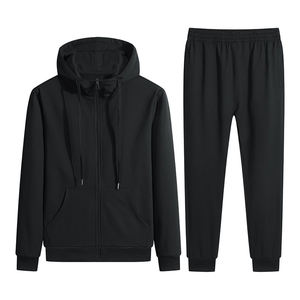 Men's Fashion Thickened Warm Hooded Sweatshirt and <b>Above</b> Knee Pants Set Sport Jogger Track Suit Two Piece Hoodies and Pants - Product Image 6