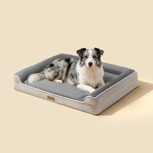 Cama ortopédica para perros para mascotas pequeñas y medianas Colchón de espuma suave con lados de refuerzo Cubierta lavable extraíble - Product Image 6