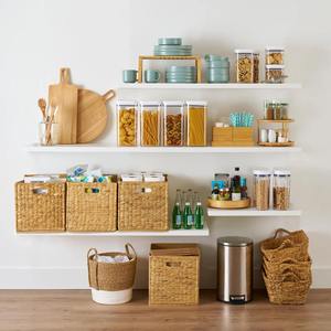 Panier en jacinthe d'eau rectangulaire effilé, panier de rangement fait à la main, vente en gros, écologique, fabriqué au Vietnam - Product Image 3