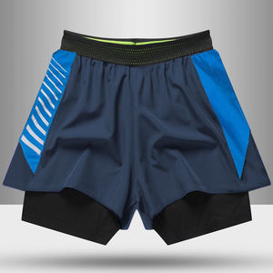 Fitness Wear Men Double <b>Layered</b> Workout Running Short Quick Dry Blank Drawstring Custom Logo Jogger Shorts for Men - Product Image 4