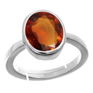 7.25 Ratti Naturel Gomed Pierre Bague En Argent Réglable Gomed Hessonite Astrologique Pierre Précieuse pour Hommes et Femmes - Product Image 1