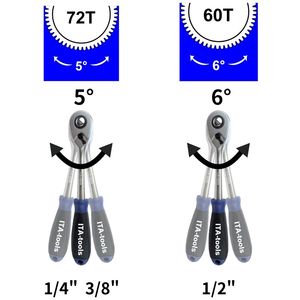 ด้ามจับวงล้อ72T 60T จับ2K PP TPR สำหรับ1/2 "3/8" 1/4 "OEM ODM - Product Image 4