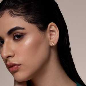 92.5 <b>Silver</b> <b>Stud</b> <b>Earrings</b> with Geometric Pattern Rhodium Plated Zircon Pearl for Wedding Party or Engagement 191347 Model - Product Image 4