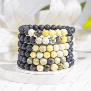 Pulsera de Piedras de Lava con Cristales Serpentinos de 8mm, Tendencia Mundial, Precio al por Mayor - Product Image 1