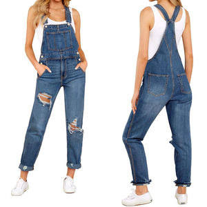 Mono vaquero informal con bolsillos para mujer, ropa de mujer 2024, pantalones cortos vaqueros rectos informales, pantalones de talla grande con servicio OEM - Product Image 6