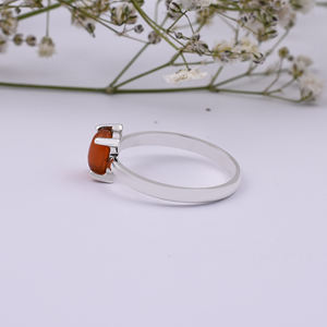 Anillo de Plata de Ley 925 cabina ovalada cornalina piedra preciosa ajuste de punta de moda para compromiso boda aniversario fiestas regalo - Product Image 6