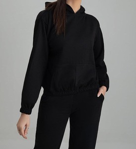<b>Women</b> Streetwear Tracksuit 2 Piece Set Distressed Cropped Hoodie and <b>Straight</b> <b>Leg</b> Sweatpants Custom Logo Sweatsuits - Product Image 5