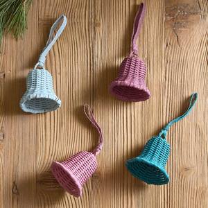 Adorno Navideño Decorativo de Campana Colgante de Ratán, Decoración Festiva Hecha a Mano para el Hogar y Exhibición en Tiendas - Product Image 1