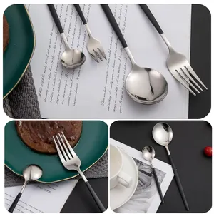 ชุดช้อนส้อมโลหะสแตนเลสคุณภาพสูงสำหรับโรงแรมและร้านอาหารพร้อมกระจกขัดเงาแบบทันสมัย - Product Image 3