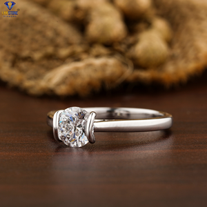 แหวนเพชรทรงกลม0.92 TDW แหวนทองขาว18K แหวนหมั้นเพชร cvd/hpht หินห้องแล็บ - Product Image 2