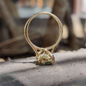 Vvs Lab Grown Cushion Cut Diamond Engagement Wedding Rings for Women in 10kt Solid Gold - Product Image 3