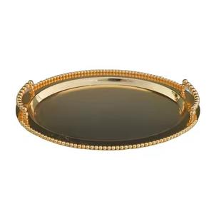 Bandeja DE SERVICIO DE METAL más exigente Acabado antiguo dorado MOQ bajo Última llegada Nuevo diseño - Product Image 5