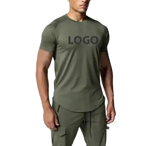95% cotone 5% elastan logo privato personalizzato fitness gym wear abbigliamento sportivo plain blank Fitness Mens T Shirt