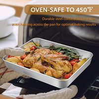 Bandeja para Hornear de Acero Inoxidable de Primera Calidad, Apta para Lavavajillas, para Hornear en Horno, Bandeja para Lasagna, Bandeja para Galletas